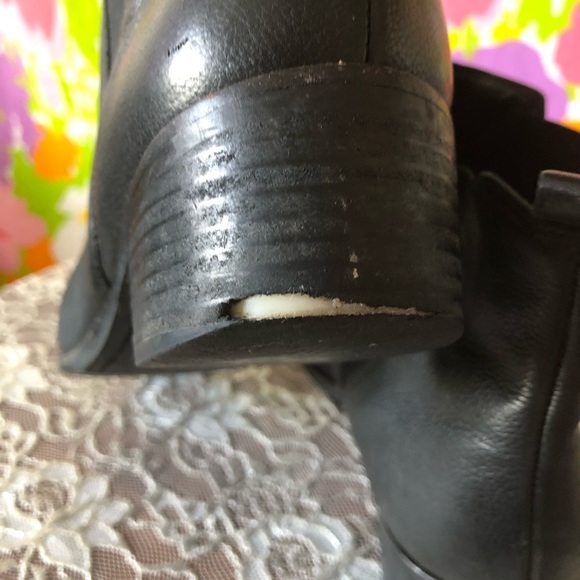 MARC FISHER CHELSEA BLACK LEATHER WITCH BOOTIE - Picture 7 of 8